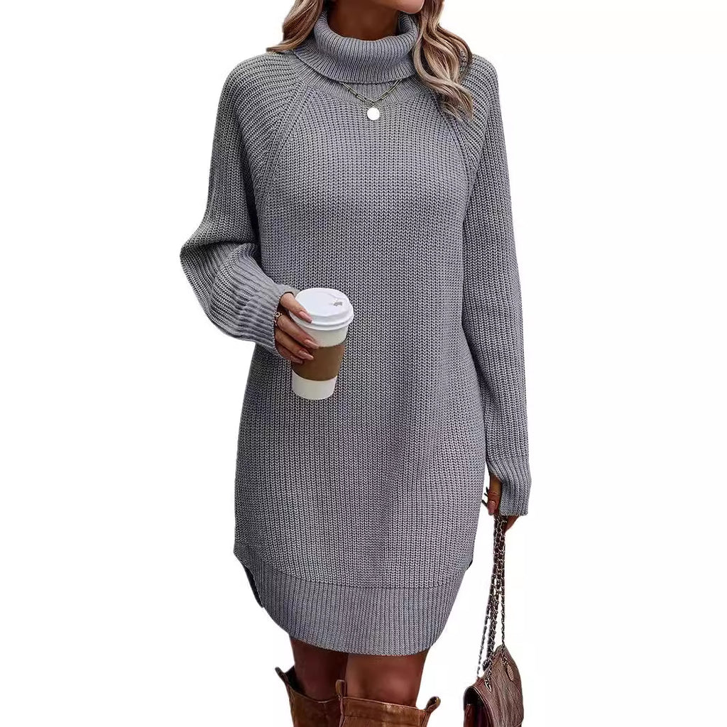 Cutout High-Neck Knit Dress