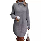 Cutout High-Neck Knit Dress