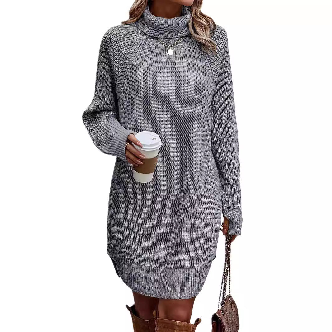 Cutout High-Neck Knit Dress