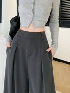 High-Waist Tailored Straight-Leg Trousers in Gray - view 5