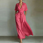 Solid Cinched-Waist Dress - view 6