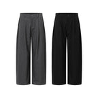 Vertical-Stripe Draped Suit Trousers