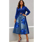 Floral Washed-Denim Midi Skirt — product image 8
