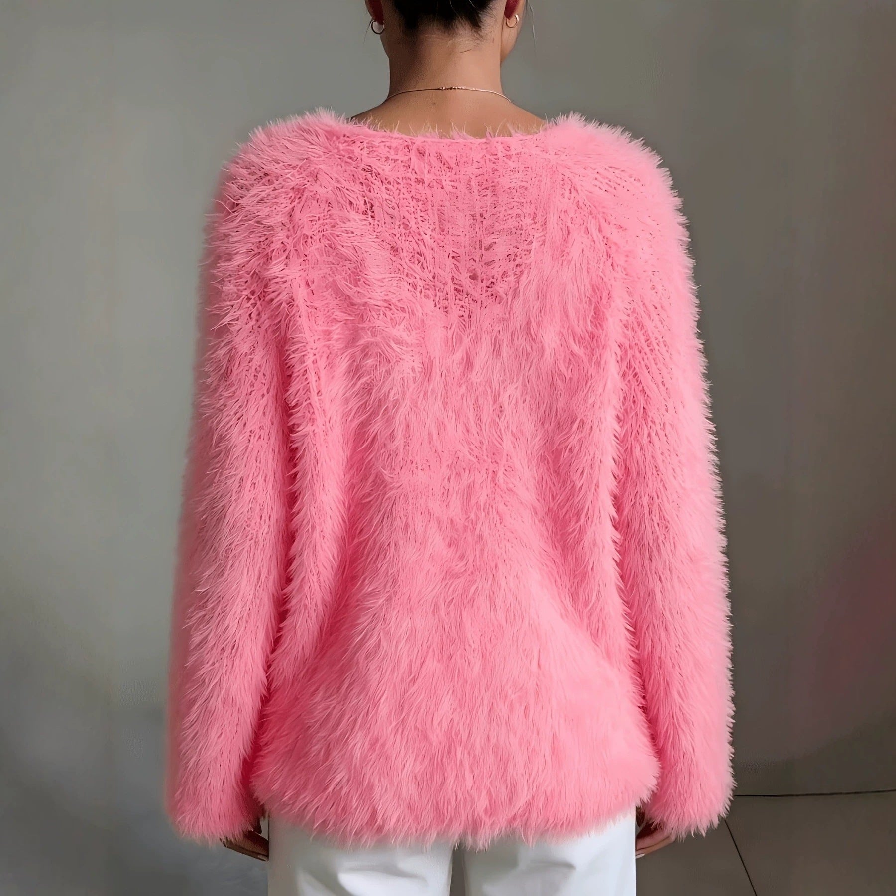 Fluffy Crew-Neck Sweater