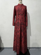 Autumn Floral Long-Sleeve Dress