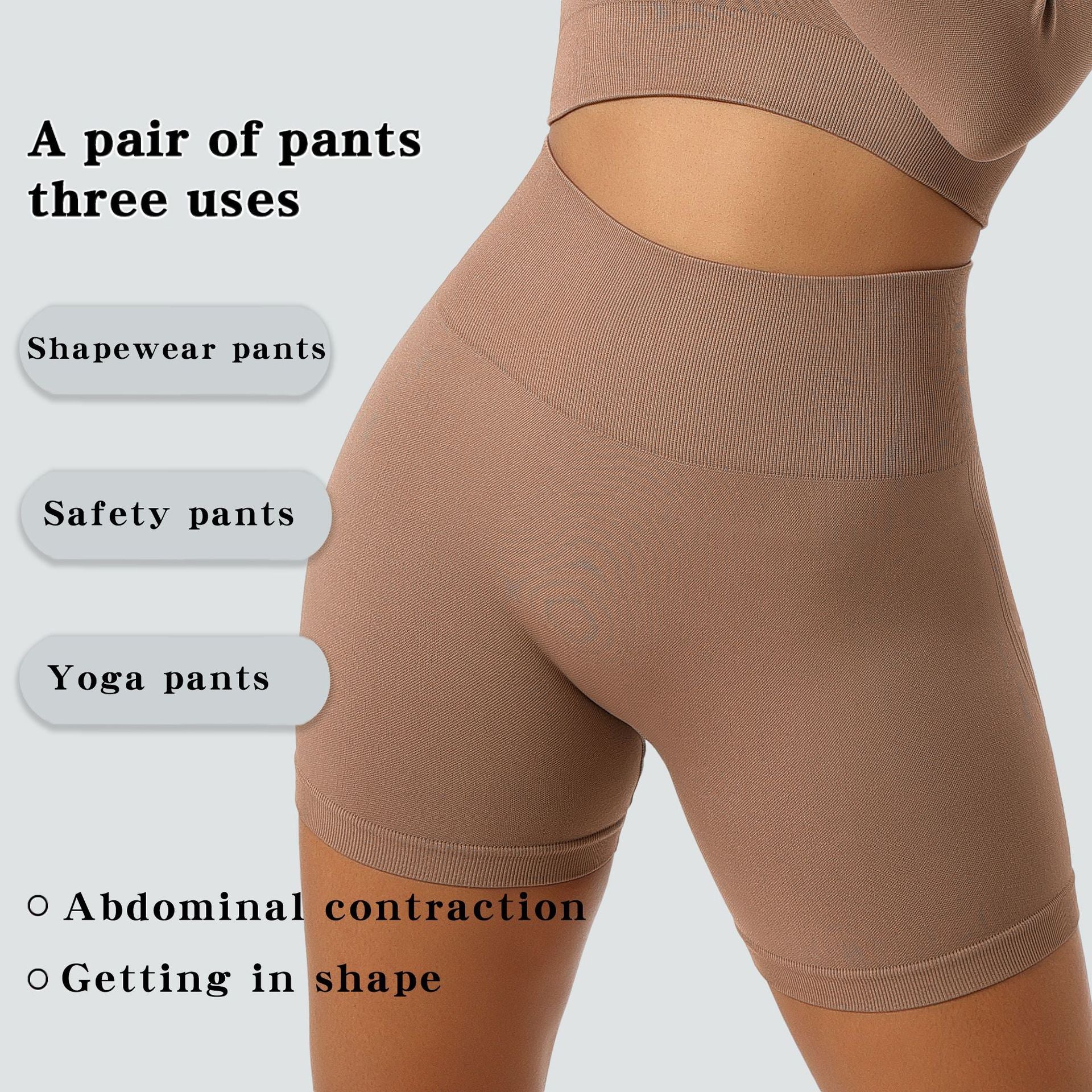 Pantalones de mujer push-up, cintura alta, control de abdomen, faja moldeadora, pantalones de seguridad finos