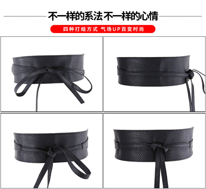 Obi waist belt styled with knitwear