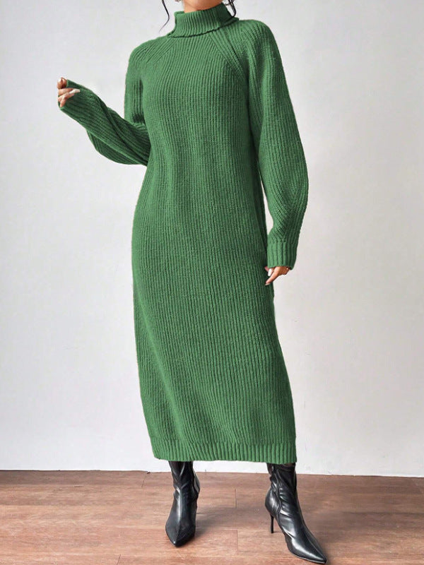High-Neck Knit Maxi Dress