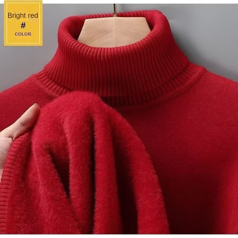 Fleece-Knit Turtleneck Sweater
