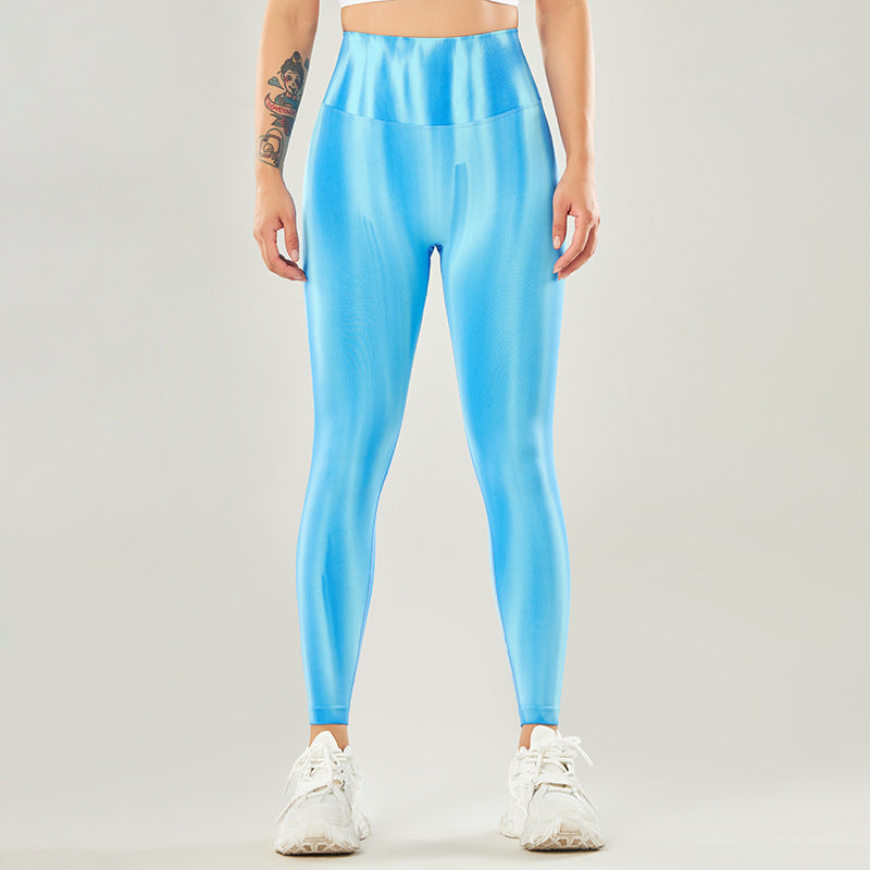 Pantalones de yoga de talle alto sin costuras Aurora teñidos con control de abdomen, leggings ajustados de entrenamiento, pantalones deportivos