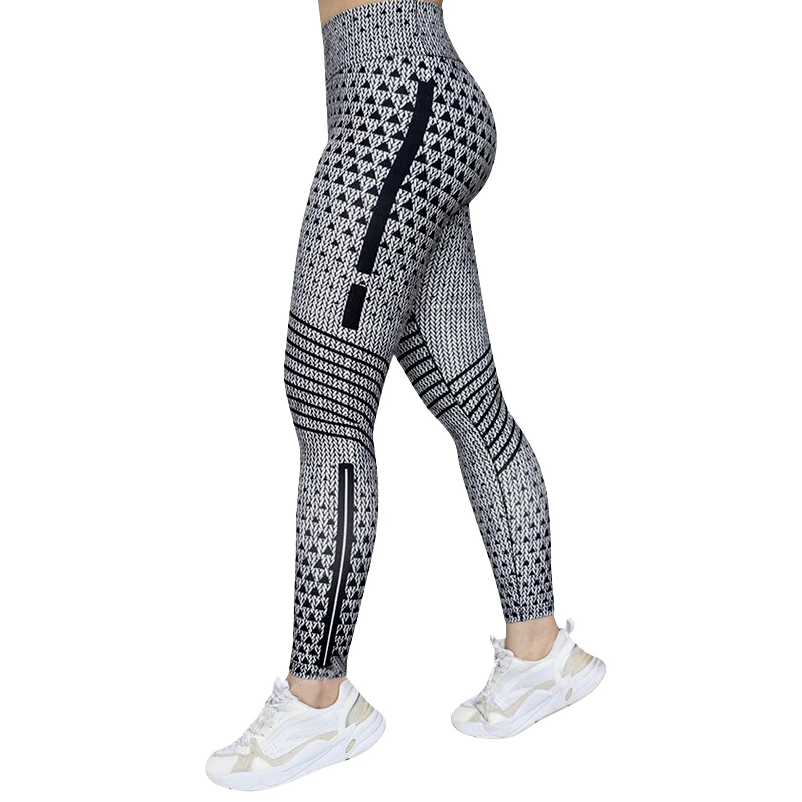 Pantalones de yoga elásticos con estampado para mujer, tiro alto, control de abdomen, leggings ajustados, ropa deportiva para gimnasio
