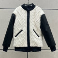 Knit-Panel Wool-Blend Coat