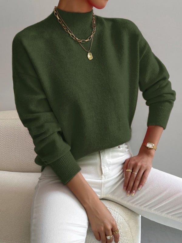 Ribbed Mock-Neck Sweater