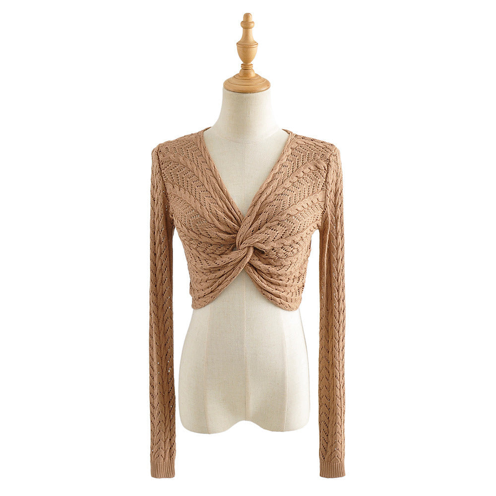 Pull Chic Tricot Croisé Ajoure
