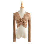 Pull Chic Tricot Croisé Ajoure