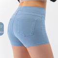 Shorts de yoga en jean taille haute et rehausse-hanches pour femmes, collection Printemps/Été, grande élasticité