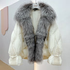 Duck Down Puffer with Silver Fox Fur Collar - view 7