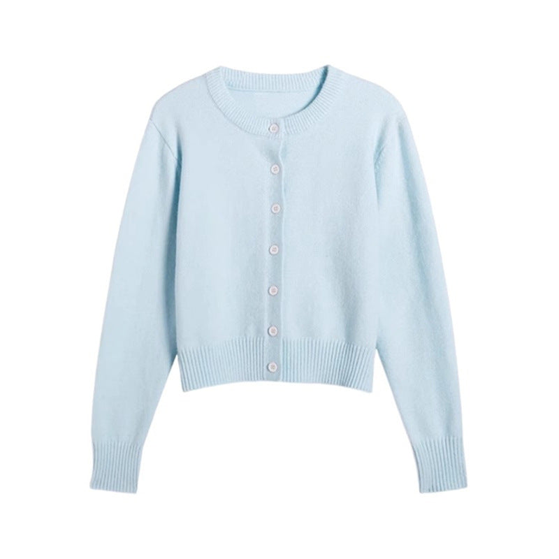 Single-Button Soft Knit Cardigan