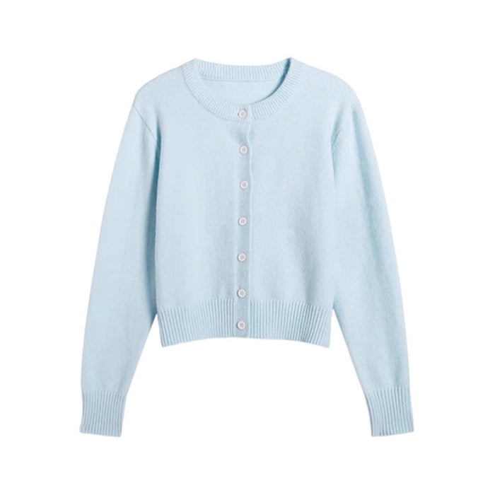 Single-Button Soft Knit Cardigan