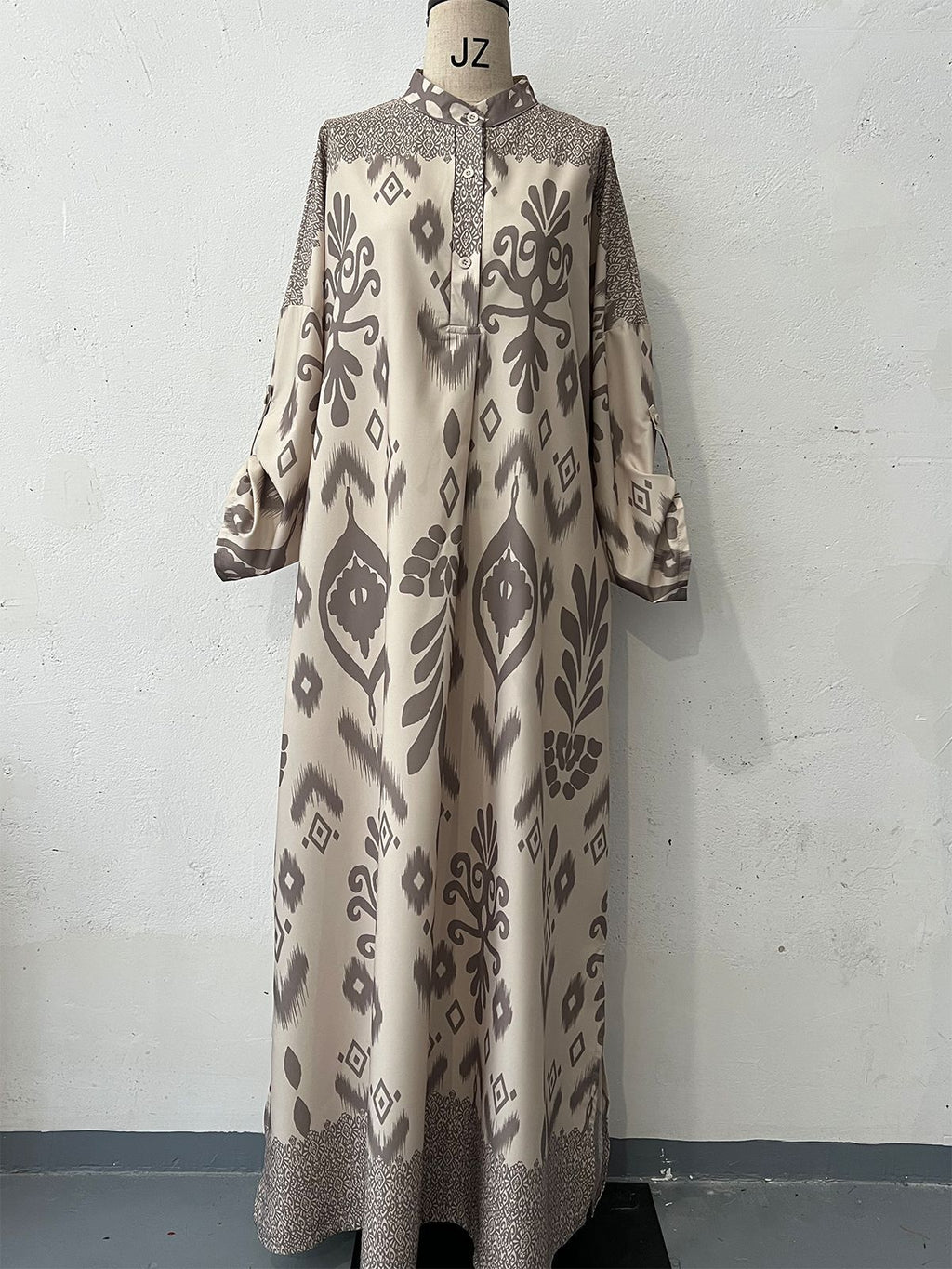 Autumn Floral Long-Sleeve Dress