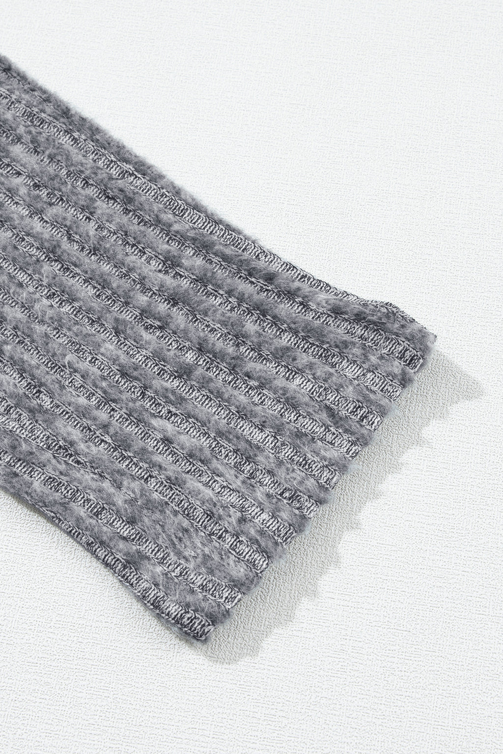 Legging en maille texturée côtelée à large ceinture gris foncé