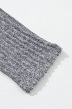 Legging en maille texturée côtelée à large ceinture gris foncé