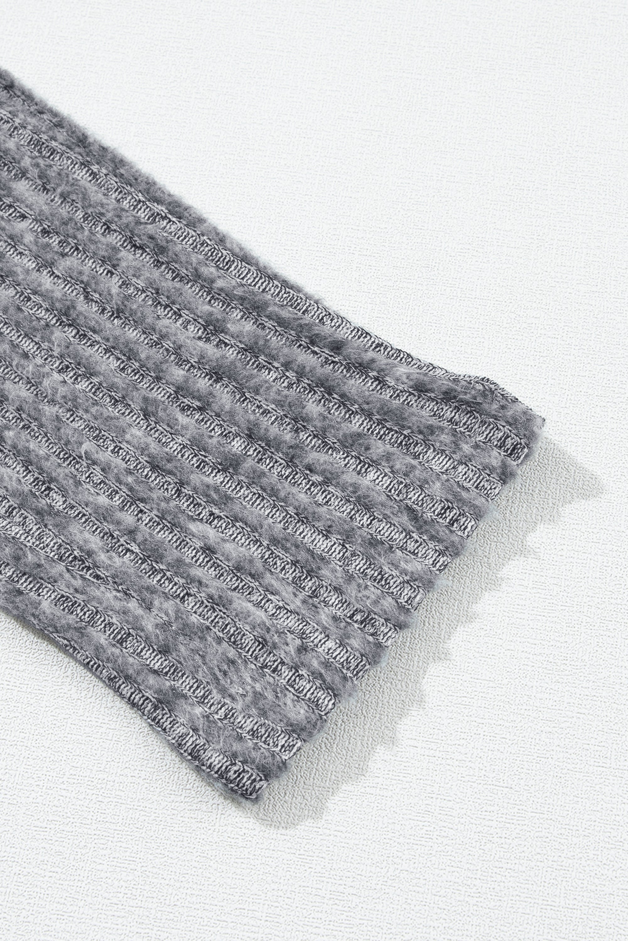 Legging en maille texturée côtelée à large ceinture gris foncé