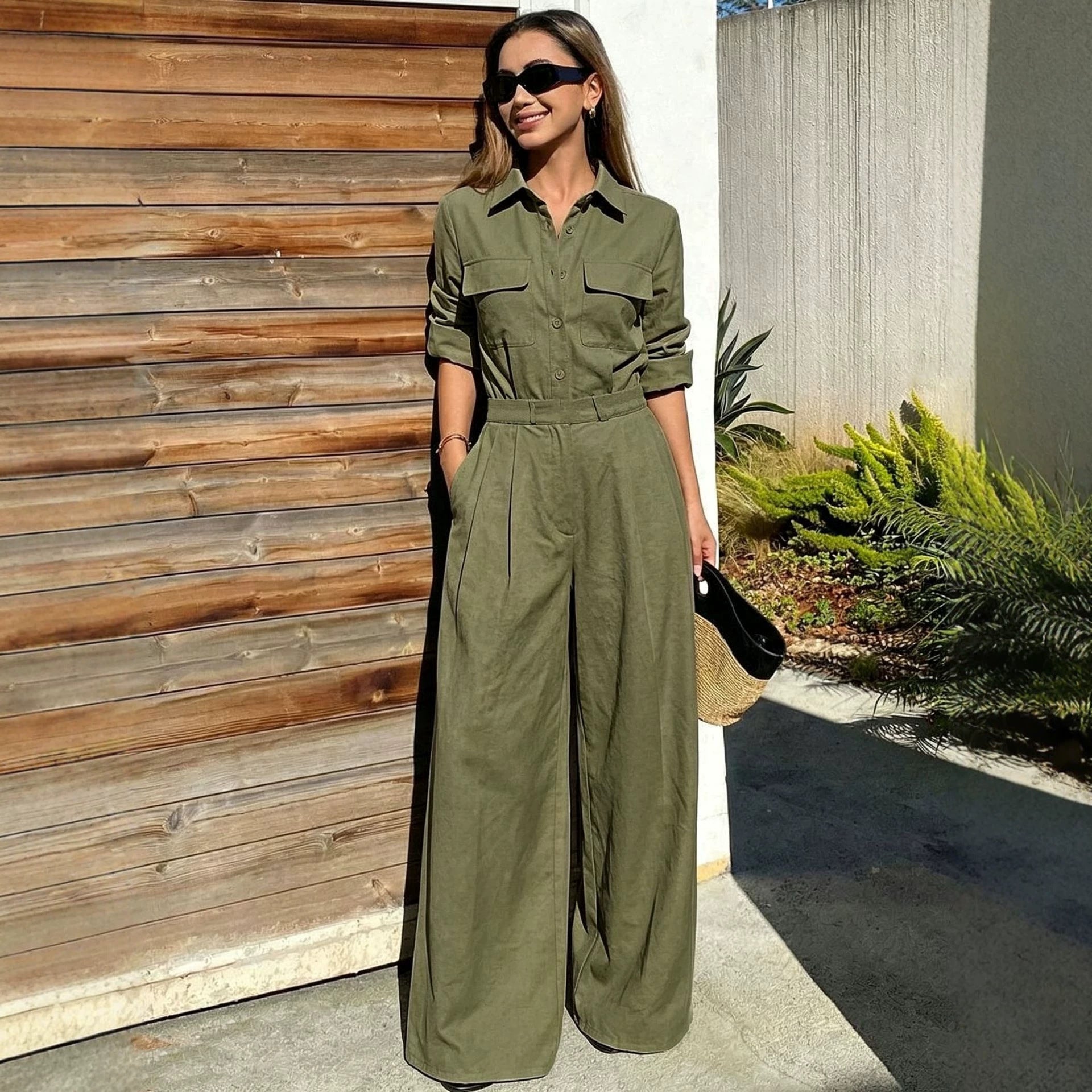 Collared Utility Jumpsuit