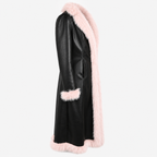 Faux Leather Coat with Faux Fur Lining