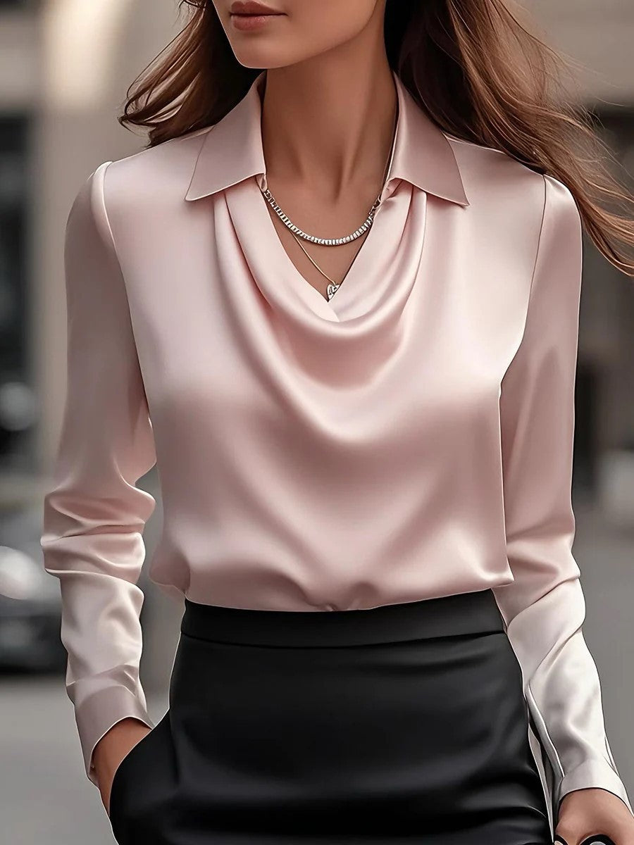 Camisa de manga larga con cuello y solapa