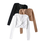 Pull Chic Tricot Croisé Ajoure