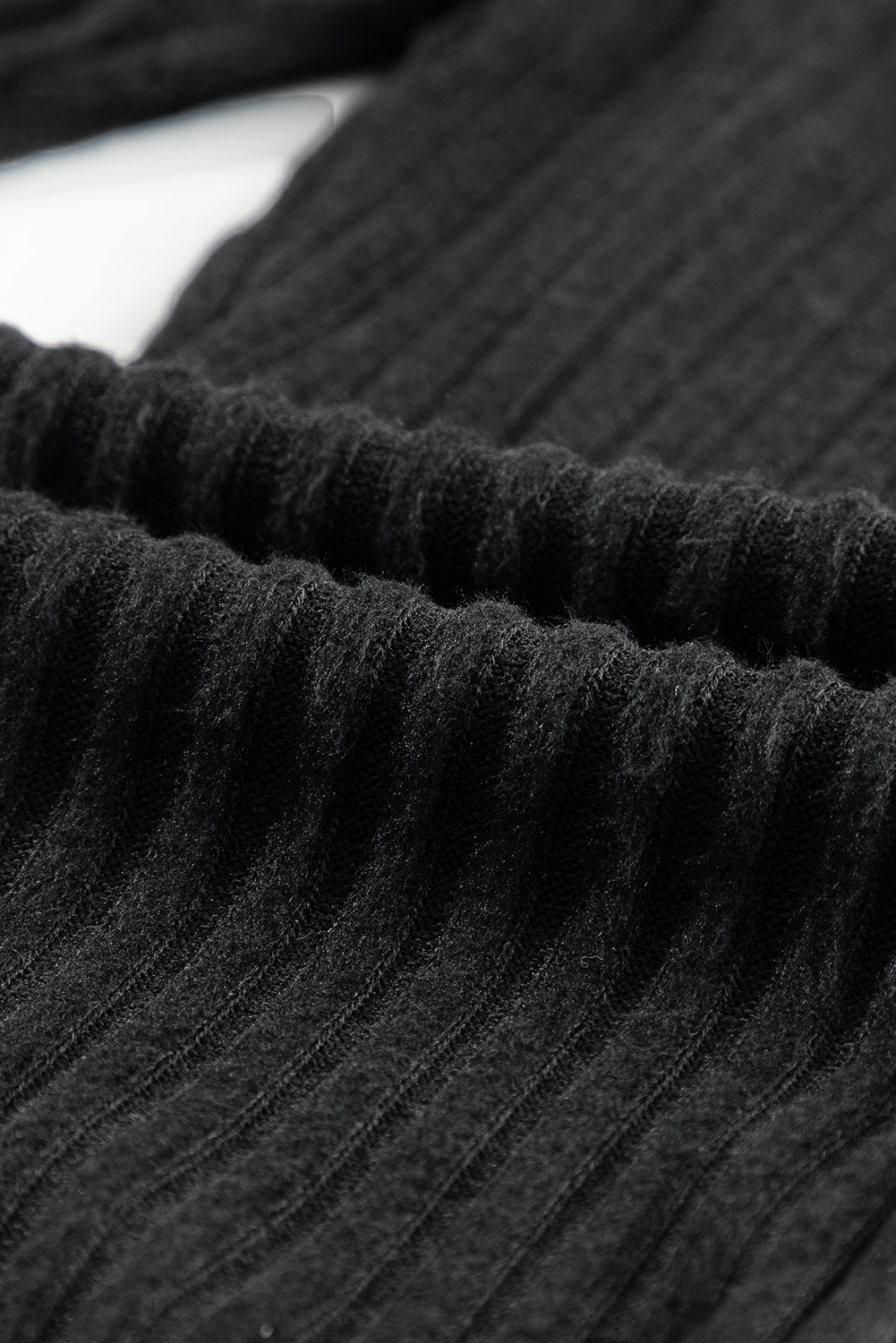 Legging en maille texturée côtelée à large ceinture gris foncé