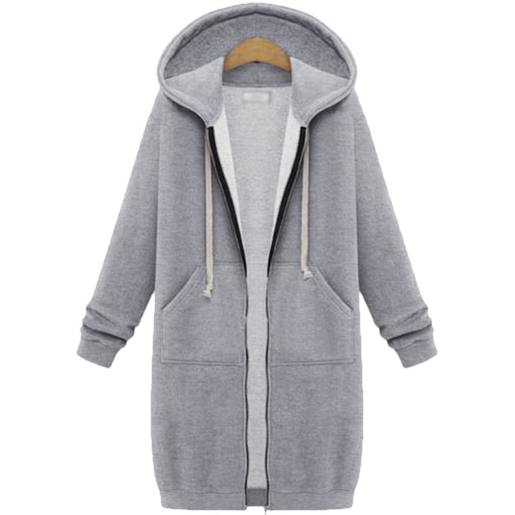 Oversized Fleece-Lined Hooded Zip Jacket - view 4