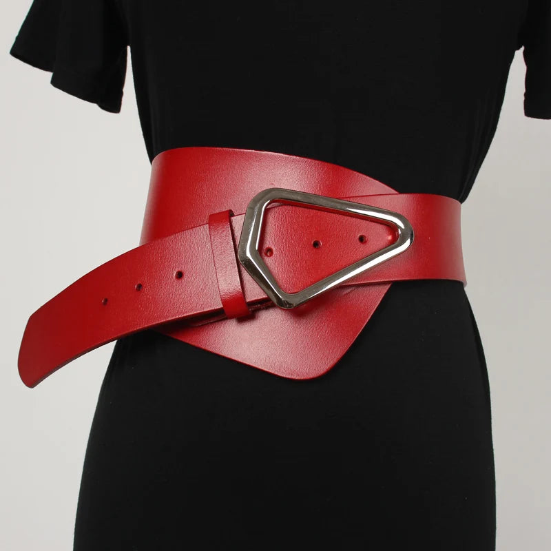 Asymmetric wide waist belt in khaki