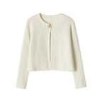 Minimalist Metallic Knit Cardigan