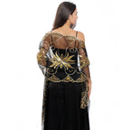 Sequin-Embroidered Evening Cape
