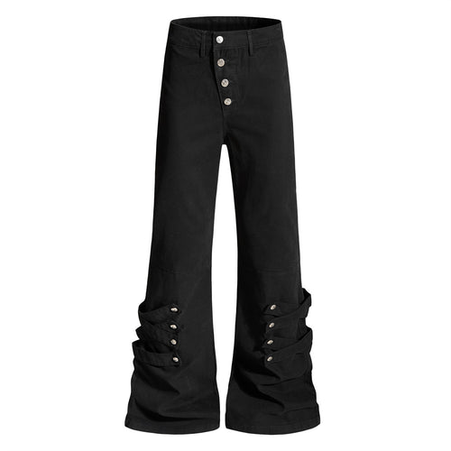 Asymmetric Button-Front Trousers