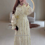 Floral Lapel Midi Dress