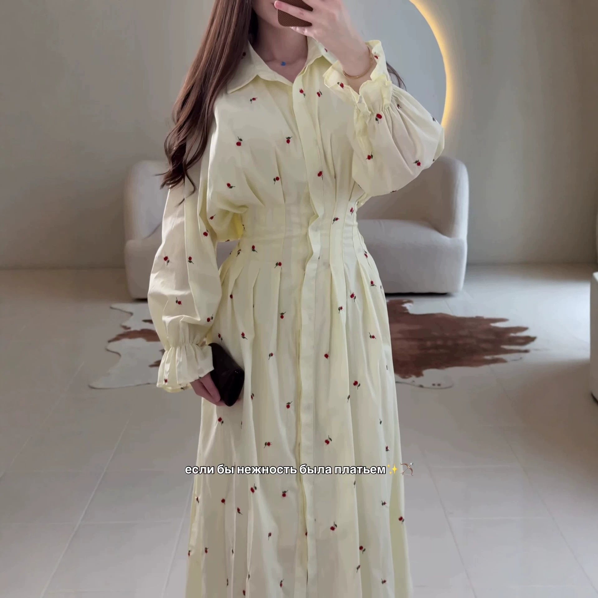 Floral Lapel Midi Dress