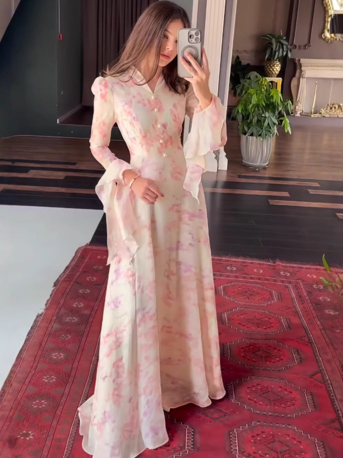 Printed Flared-Sleeve Maxi Dress — product image 2