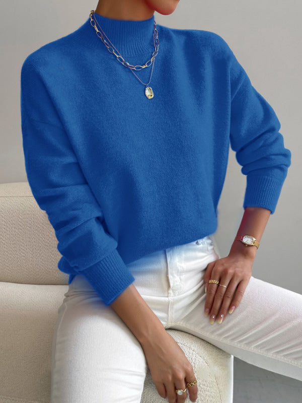 Ribbed Mock-Neck Sweater