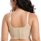 Soutien-gorge sans coutures en dentelle pour femme avec armatures, push-up, maintien latéral, anti-affaissement, décolleté plongeant, grande taille
