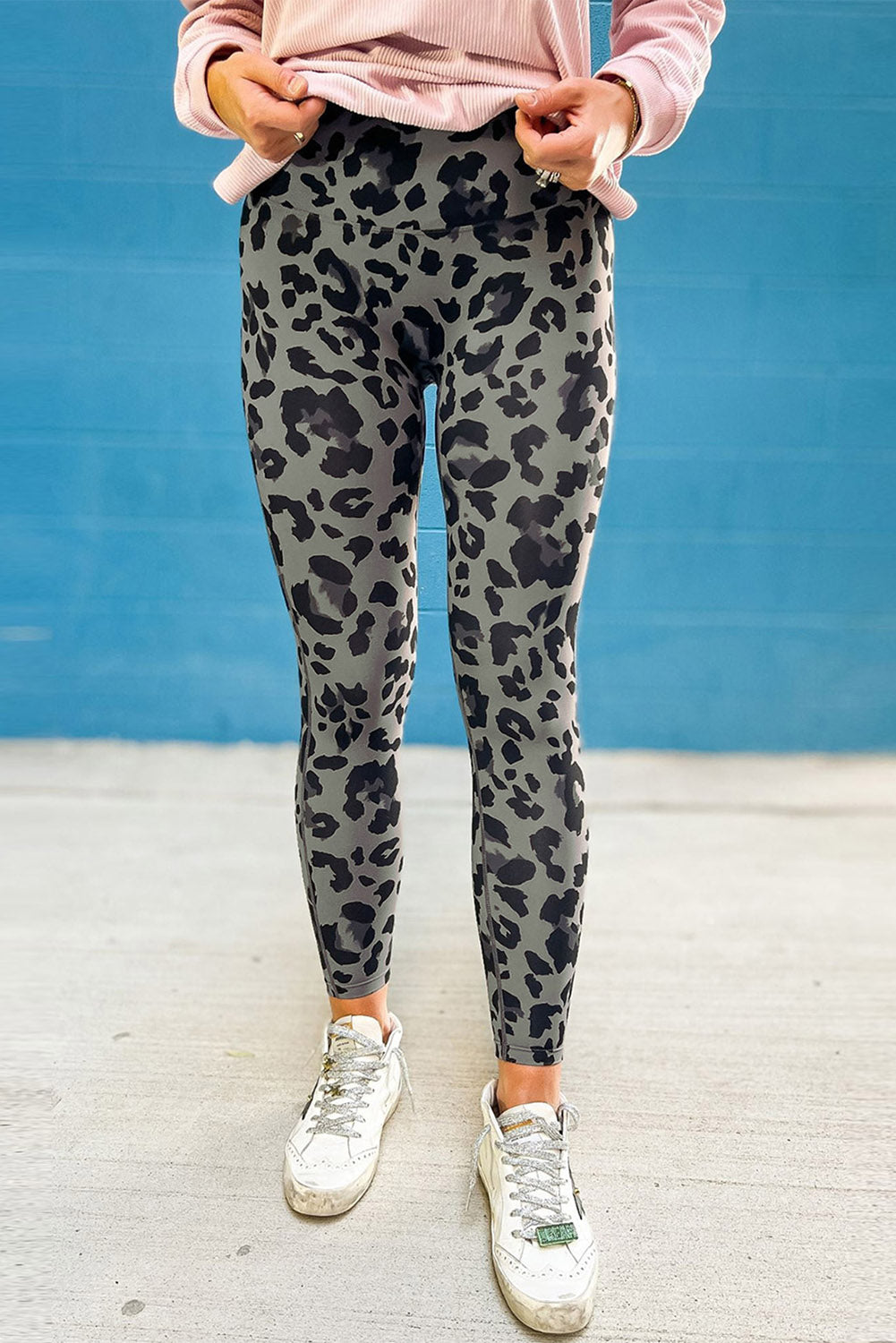 Green Leopard-Print Active Leggings - view 12