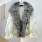 Duck Down Puffer with Silver Fox Fur Collar - view 2