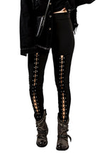 Leggings negros con cordones en la parte delantera