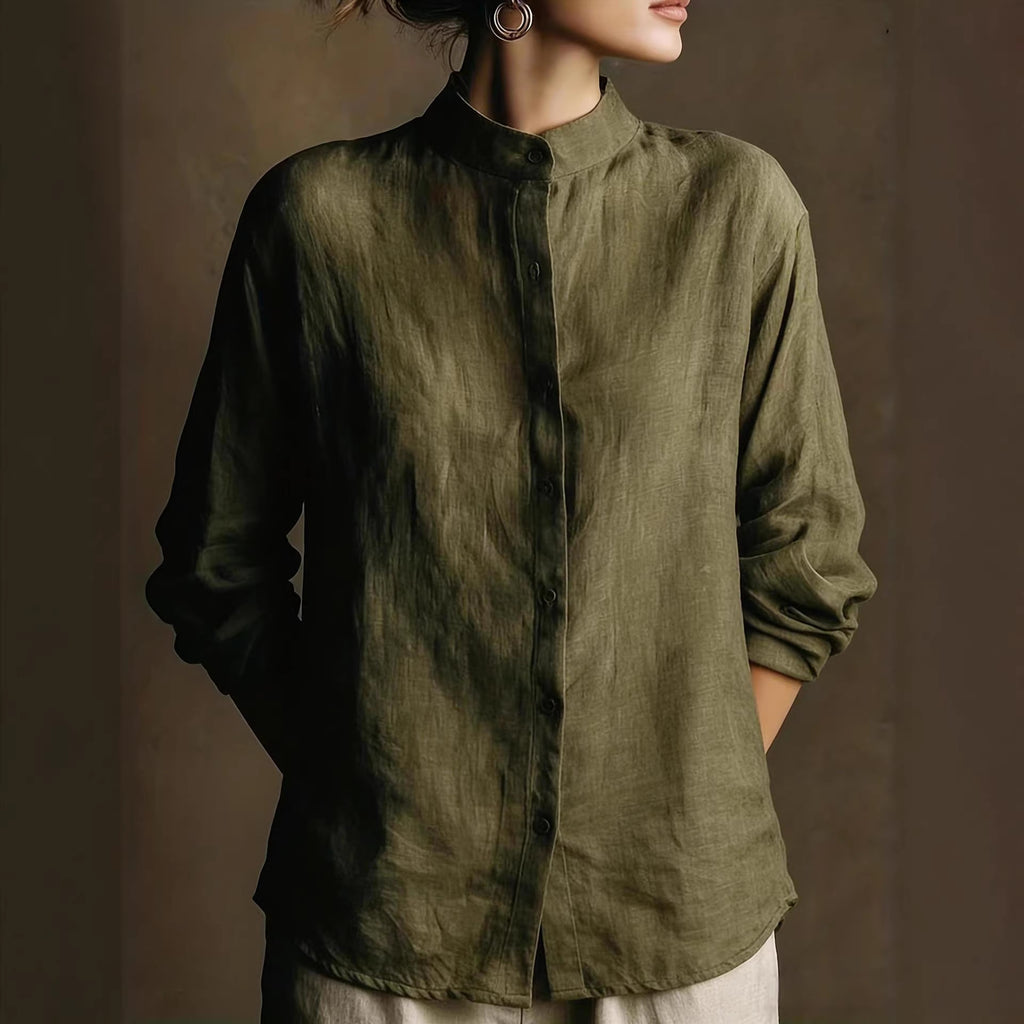 Relaxed Collared Long-Sleeve Shirt
