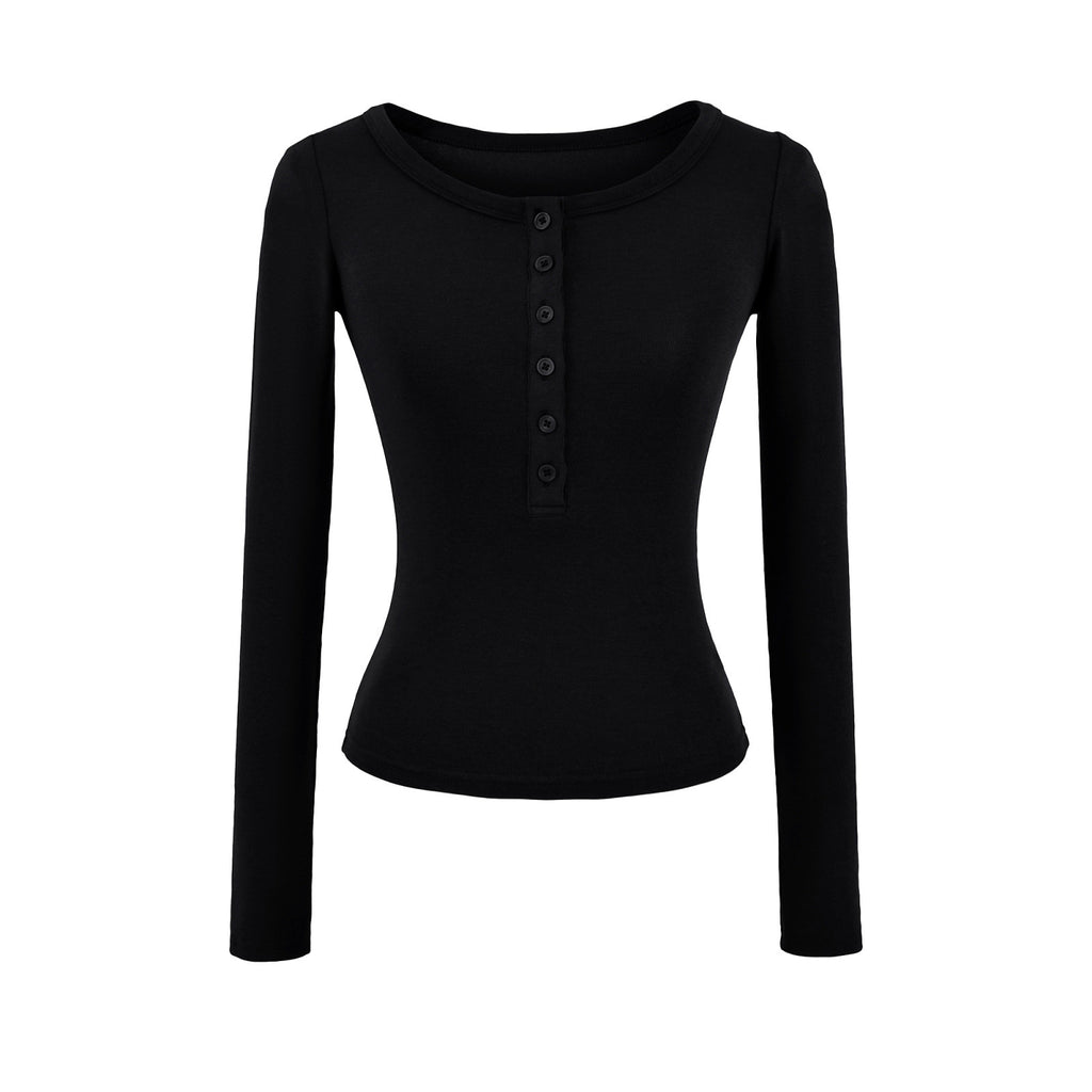 Haut à manches longues en tricot doux et confortable à porter en superposition