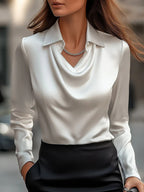 Camisa de manga larga con cuello y solapa
