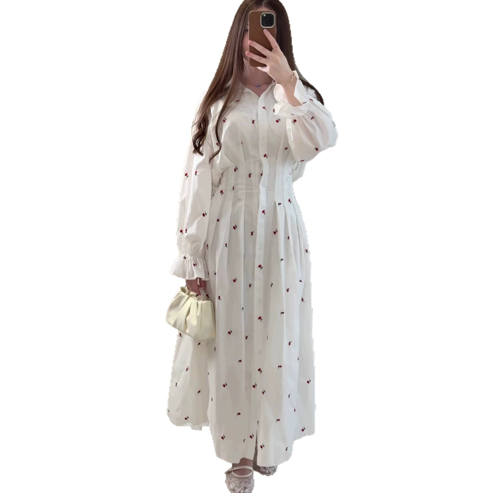 Floral Lapel Midi Dress