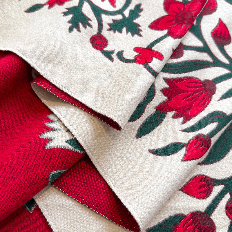 Vintage Floral Faux-Cashmere Scarf
